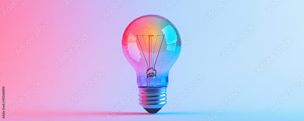 Poster Light bulb with colorful gradient lighting concept