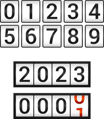 Countdown numbers flip counter. Counter with all numbers.