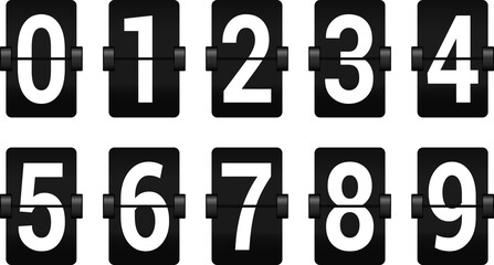 Countdown numbers flip counter. Counter with all numbers.