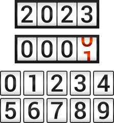 Countdown numbers flip counter. Counter with all numbers.