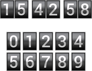 Countdown numbers flip counter. Counter with all numbers.