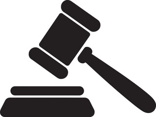 gavel icon silhouette vector style with white background, gavel icon