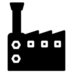 Factory Industry Production Glyph Icon