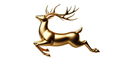 Fototapeta premium Golden Deer Emblem With Sparkling Texture