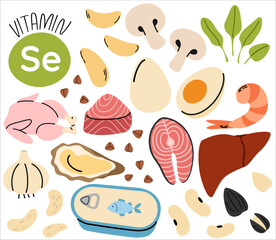 High viyamin selen food sources. Set of products containing a great amount of calcium. Food rich of selen