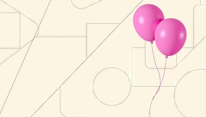 Fototapeta premium Balloons floating monochrome background with space for text and for advertisement. Generative AI