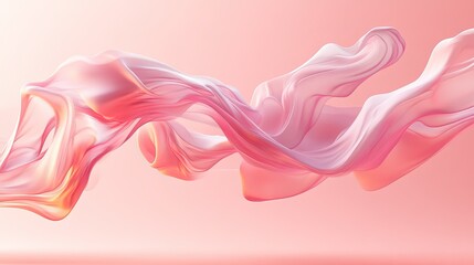Obraz premium Ethereal Flow of Soft Pink Fabric Waves in Airy Atmosphere