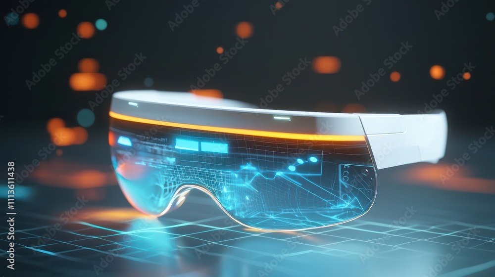 Poster 3d icon of augmented reality designed to enhance real-world interactions.