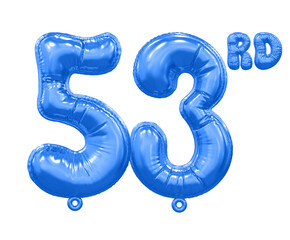 53rd anniversary balloon blue number