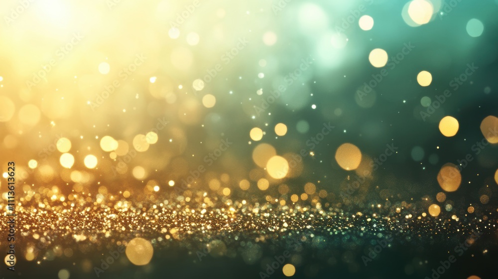 Aufkleber vibrant bokeh lights in green and gold create a captivating backdrop, adding a touch of magic and el
