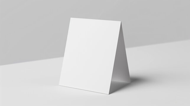 Plain white vertical calendar style tent card table talker ads poster print mock up