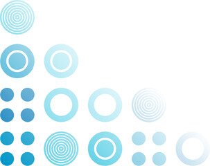 Blue Circle Geometric Corner Border