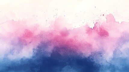 Fototapeta premium Vivid pink and blue watercolor cloud formation