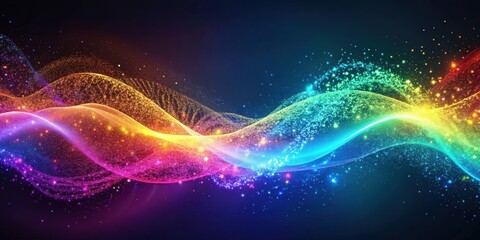 Abstract particle wave background with vibrant colors and dynamic movement, particles, abstract, wave, background, vibrant
