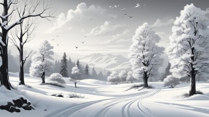 winter landscape in the mountains