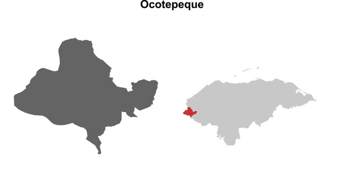 Ocotepeque department blank outline map set