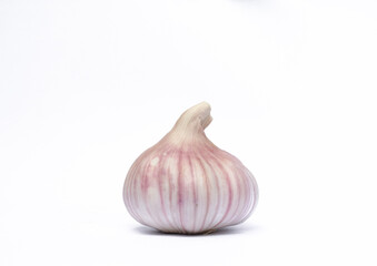 Garlic cloves, Chinese garlic. On white background dry food ingredients. For presentation, food, education, and garlic advertising.