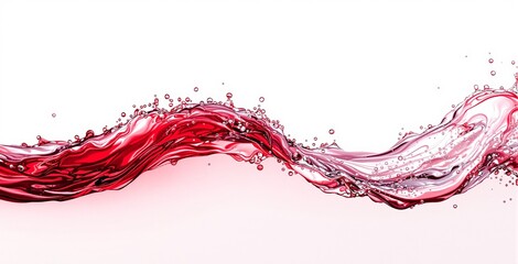 Dynamic Red Liquid Splash Abstract Background with Bubbles