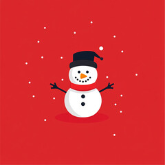 snowman with hat and scarf