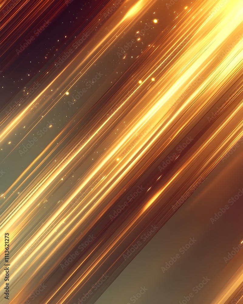 Aufkleber an abstract display of golden light streaks radiating horizontally, creating a dynamic and radiant a