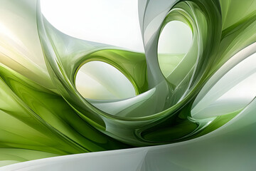 Fototapeta premium Abstract 3D Green Flowing Design