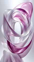 Fototapeta premium Abstract 3D Purple and White Flowing Design