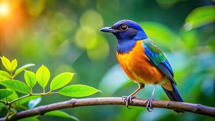 Beautiful Macau bird perched on a lush tree branch , Macau, bird, tree, wildlife, colorful, feathers, nature, perched, vibrant
