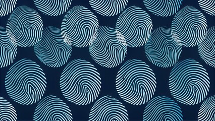 Fingerprint seamless background on square shape, biometric, identification, security, pattern, texture, crime