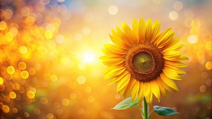 Obraz premium Vibrant sunflower with dreamy pastel background and bokeh effect, perfect for nature art decor and commercial use, sunflower