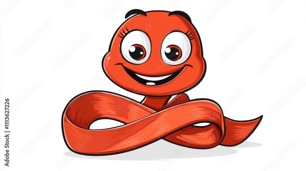 Poster Jolly and Friendly Cartoon Character Figure with Cheerful Smiling Expression