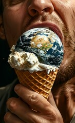 person holding globe