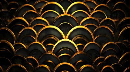 Fototapeta premium Golden Black Abstract 3D Background