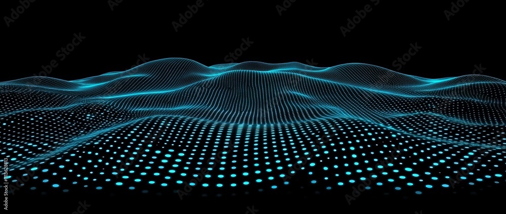 Poster futuristic digital technology with polygonal elements set on a dark blue background. an innovative d