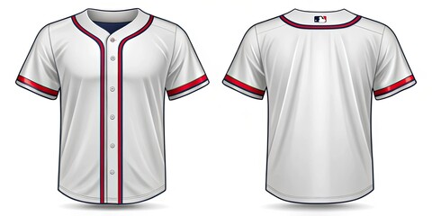 Blank baseball jersey front and back for custom design, sports, baseball, jersey, blank, template, front, back, customization