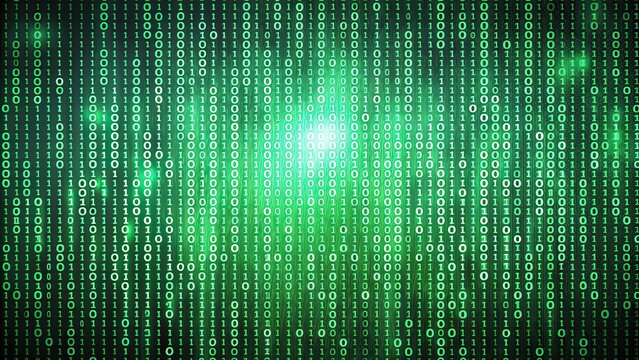 Green binary code on a digital screen, technology, programming, coding, data, abstract, computer, internet, information