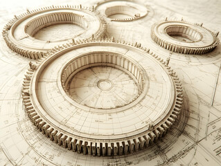 Abstract 3D Gear Illustration