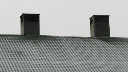 metal profile. roofing. replacement of coating for the house. roof repair