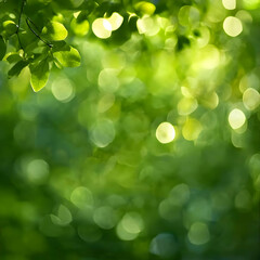 Obraz premium Green Leaf Bokeh Background Illustration