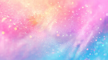 Abstract pastel background with glitter and bokeh. Concept of dreamy, soft, and colorful.