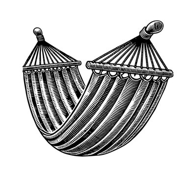 black and white hammock resting clip art preview