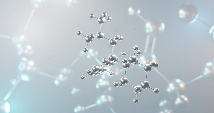 Venlafaxine rotating 3d molecule, molecular structure of antidepressant, seamless video
