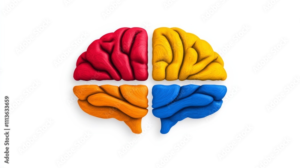 Poster brain is shown in four different colors, with each color representing a different part of the brain.