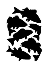 fish vector silhouette collection