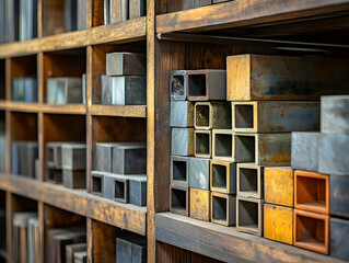Fototapeta premium Industrial Metal Stock Realistic Image