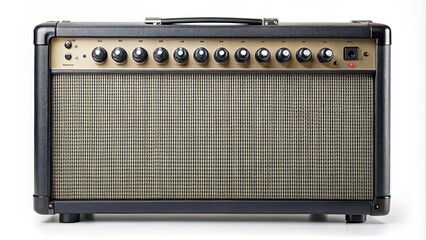 A powerful guitar amplifier with various knobs and controls, music, amplifier, electric guitar, sound, instrument, equipment