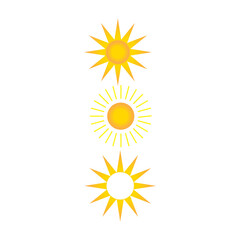 Vector set of sun icons. Different sun drawing collection. Summertime figure concept. icons set design.