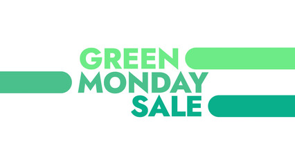 Green Monday Sale colorful text typography on white or black background banner illustration great for wishing and celebrating Happy Green Monday Sale in December