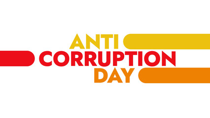 Anti Corruption Day colorful text typography on white or black background banner illustration great for wishing and celebrating Happy Anti Corruption Day in December