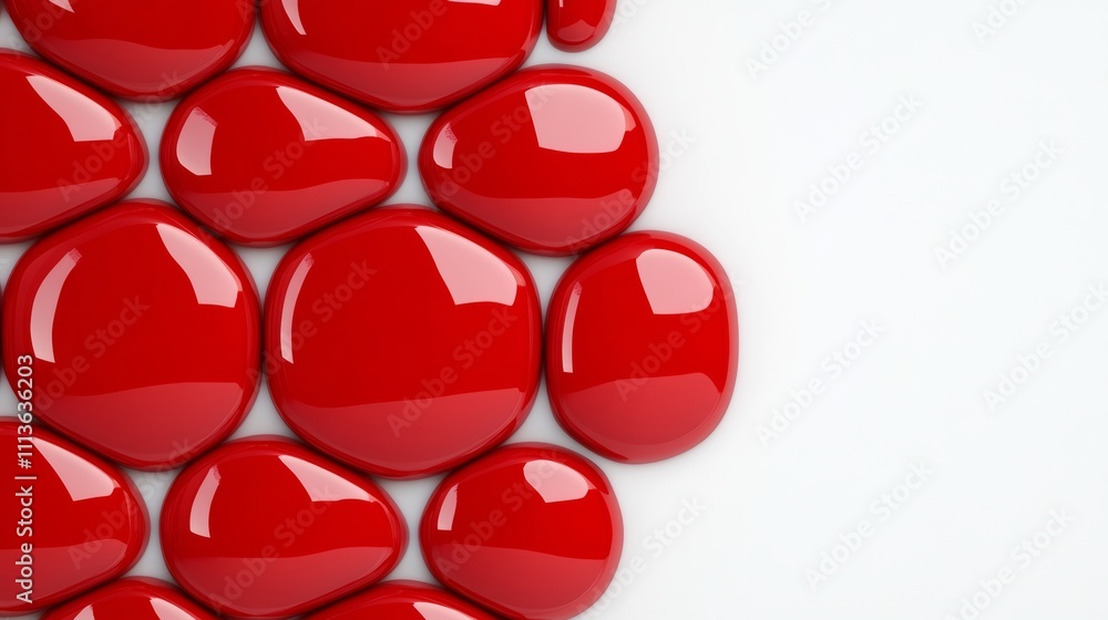 Poster close up of red rocks with a white background. the rocks are arranged in a way that they form a hear