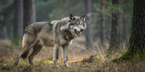 Obraz premium Wolf Front View